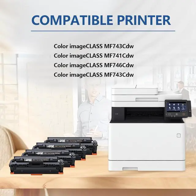 Alt view image 2 of 7 - 055H Black Toner Cartridge 4 Pack 055H Ink Cartridge Replacement for Canon 055 CRG055 CRG-055H Toner for Color ImageCLASS MF743Cdw MF741Cdw MF746Cdw MF743 Printer