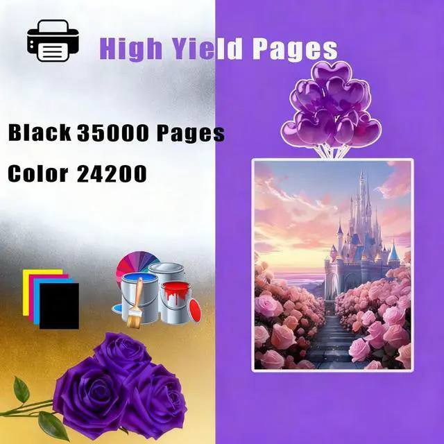 Alt view image 3 of 7 - MX-C52TB MX-C52TC MX-C52TM MX-C52TY Toner Cartridges Compatible for Sharp MX-C528F MX-C428F MXC52TM Printers, High Yield 35000 Pages, Vivid Colors and Clear Printing (1 Pack Yellow)