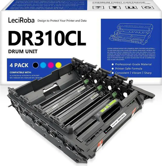 Main image of LeciRoba DR310CL Compatible Imaging Drum Unit for Brother DR-310CL Drum Unit for Brother HL-4150CDN HL-4570CDW HL-4570CDWT MFC-9460CDN MFC-9560CDW MFC-9970CDW Printer (Not Toner, B/C/M/Y)
