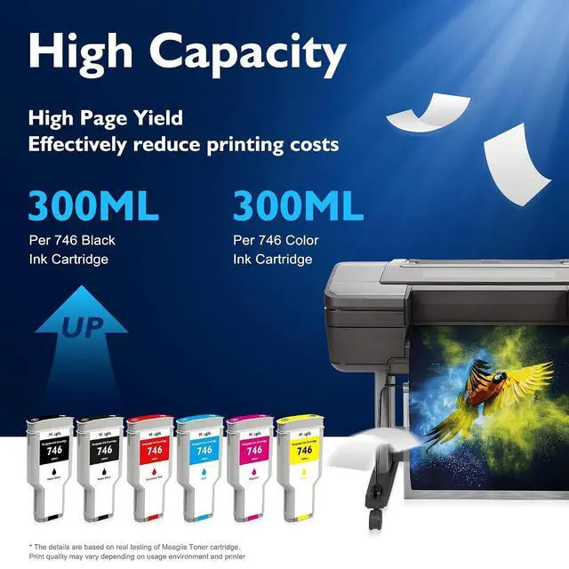 Alt view image 3 of 7 - 746 Ink Cartridges 300ML with Chip High Capacity Replacement for HP