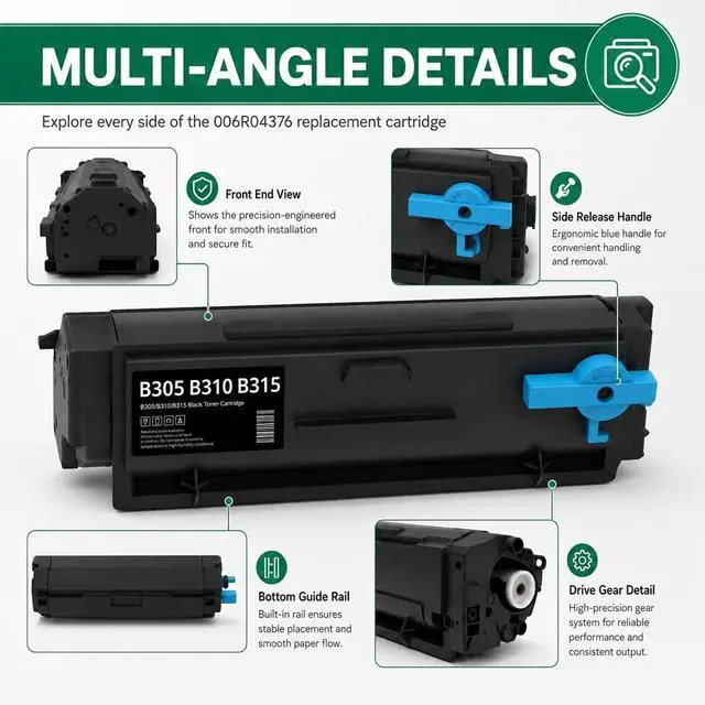 Alt view image 7 of 7 - B310 Black Toner Cartridge (1-Pack) - 006R04376 Toner Cartridge Replacement for Xerox B305 B310 B315 Printer