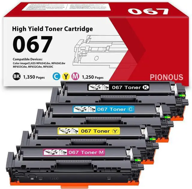 Main image of 067 Toner Cartridge Set MF650C MF654Cdw MF656Cdw Replacement for Canon 067 067H Compatible with Color imageCLASS MF653Cdw MF652Cdw LBP632Cdw Printer 4 Pack