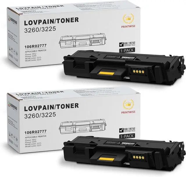 Main image of Phaser 3260 WorkCentre 3215 Black High Capacity Toner Cartridge, 2Pack 106R02777 Toner Cartridge Replacement for Xerox WorkCentre 3225 3215 3215NI Phaser 3052 3260 3260DI Printers, (3,500 Pages/Pack)