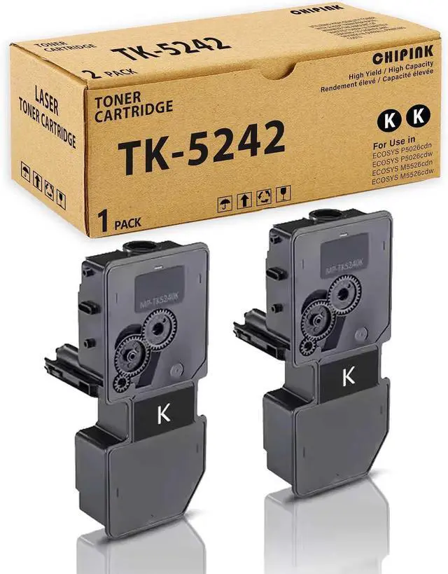 Main image of TK-5242 TK-5242K Toner Cartridge Compatible for Kyocera TK-5242K TK-5242 1T02R70US0 for ECOSYS P5026cdn P5026cdw M5526cdn M5526cdw Printers.(Black,2-Pack)