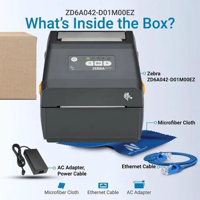 Alt view image 2 of 7 - ZD421 Direct Thermal Label Printer, 6ips Fast Printing, USB, 203 dpi, 4x6 Shipping Label Maker for Small Business, Retail, Warehouse, Barcode, Replaces GK420d, USB, 203 dpi, ZD4A042-D01M00EZ