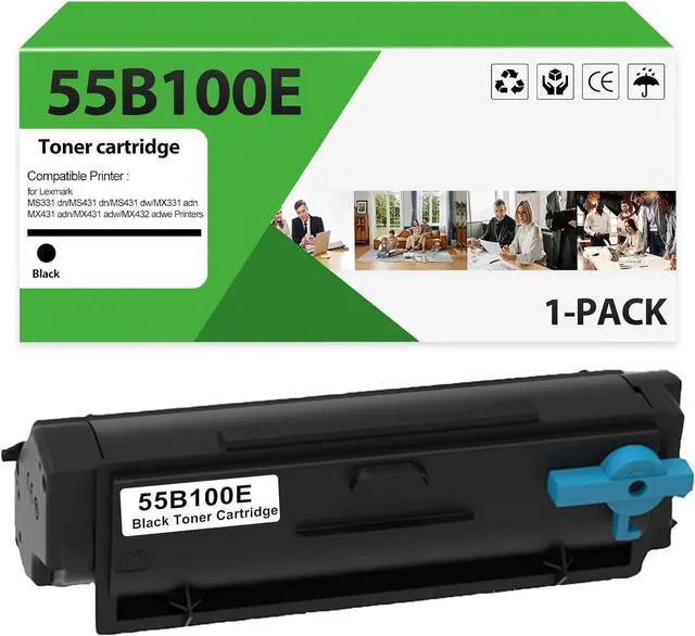 Main image of 55B100E Standard Yield Black Toner Cartridge Works for Lexmark MS331 dn / MS431 dn / MS431 dw / MX331 adn / MX431 adn / MX431 adw / MX432 adwe Printers3000 Pages