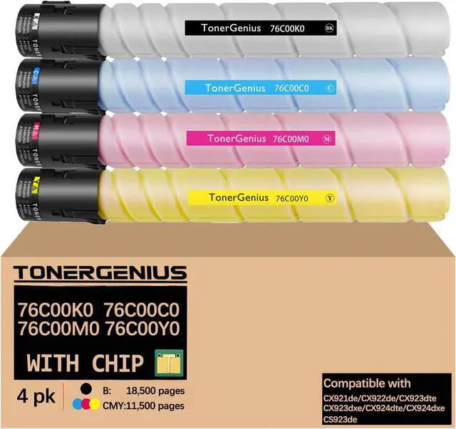 Main image of 76C00K0 76C00C0 76C00M0 76C00Y0 Toner Cartridges Compatible with Lexmark CX921de CX922de CX923dte CX923dxe CX924dte CX924dxe CS923de Toner cartridges 4-Pack Black/Cyan/Magenta/Yellow