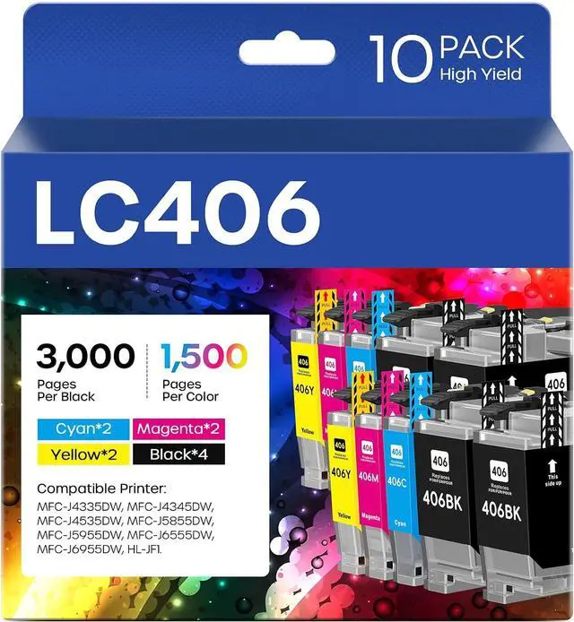Main image of LC406 Ink Cartridges Compatible for Brother LC406 LC406XL LC 406XL