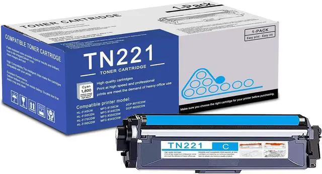 Main image of 1 Pack TN221 Cyan Toner Cartridge High Yield Compatible TN221 Replacement for Brother HL-3140CW 3150CDN 3170CDW MFC-9130CW 9140CDN 9340CDW DCP-9015CDW 9020CDN Printer