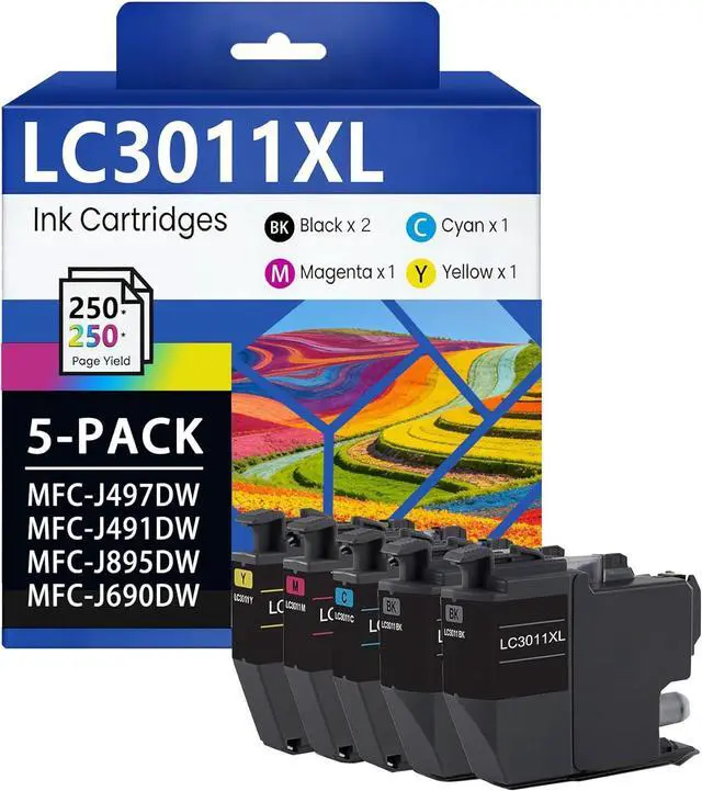 Main image of LC3011XL Ink Cartridges High Yield 5-Pack Replacement for Brother