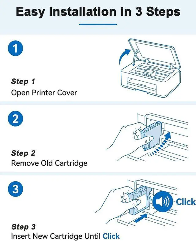 Alt view image 5 of 7 - LC101XL LC101 Ink Cartridges Replacement for Brother Printer LC101 LC103 XL Ink Cartridges High Yield - Work with MFC-J870DW MFC-J6920DW MFC-J6520DW MFC-J450DW MFC-J470DW (BK/C/M/Y, 4-Pack)