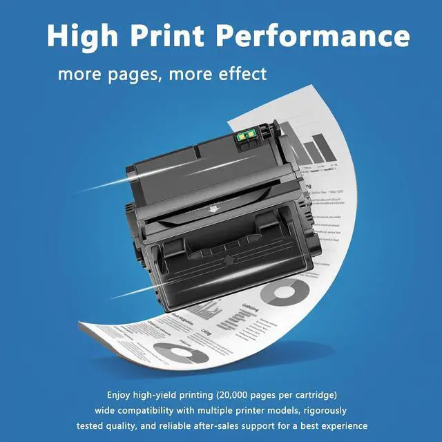 Alt view image 2 of 7 - 42X Black Toner Cartridge High Yield 1-Pack Replacement for HP 42X Q5942X
