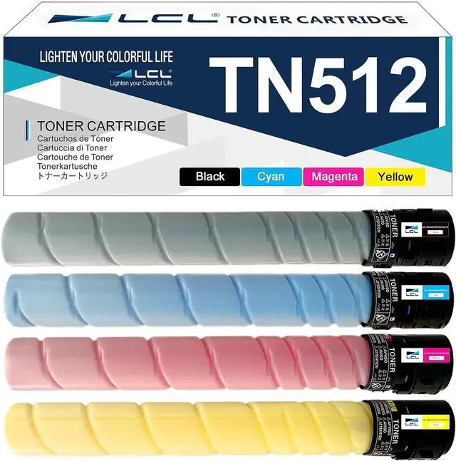 Main image of LCL Compatible Toner Cartridge Replacement for Konica Minolta TN512 TN-512K TN512K TN512C TN512M TN512Y A33K132 A33K432 A33K332 A33K232 High Yield for Bizhub C454 C554 454e C554e (KCMY)