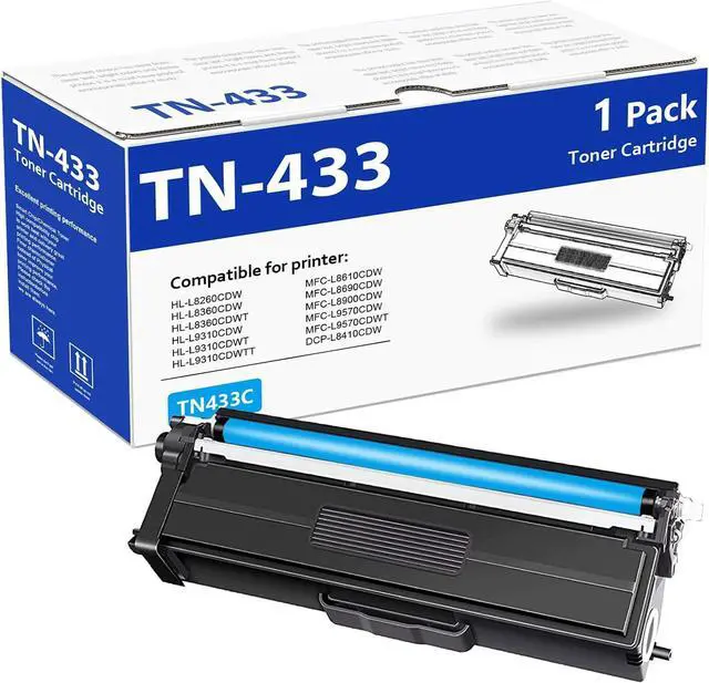 Main image of TN433 High Yield Cyan Toner Cartridge Replacement for Brother 1-Pack