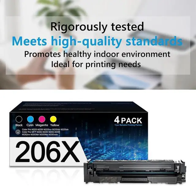 Alt view image 7 of 7 - 206X High Yield Toner Cartridges 4 Pack for Pro MFP M283fdw M255dw