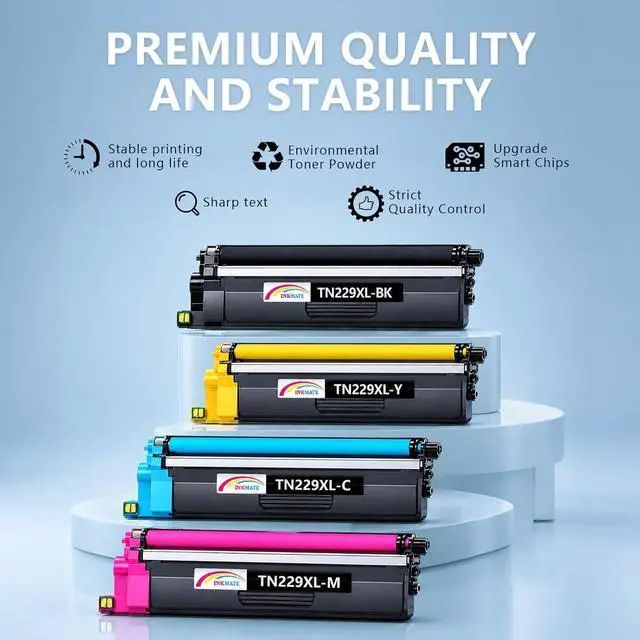 Alt view image 4 of 7 - 4 Pack TN229XL High Yield Toner Cartridge Replacement for Brother TN229 TN229XL Work with MFC-L3780CDW MFC-L3720CDW HL-L3280CDW HL-L3220CDW HL-L3300CDW HL-L3295CDW Printer(BK/C/M/Y)
