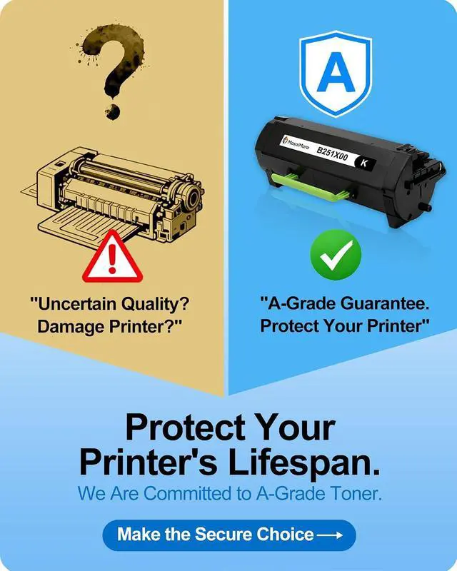Alt view image 2 of 7 - MasaiMara B251X00 Extra High Yield Black Compatible Toner Cartridge for Lexmark B2546 B2546dn B2546dw B2650 B2650dn B2650dw MB2546 MB2546ade MB2546adwe MB2650 MB2650ade MB2650adwe Laser Printer