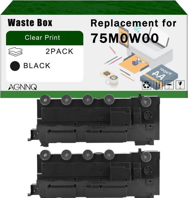 Main image of Compatible for Lexmark 75M0W00 Waste Box MS531dw MS631dw MS632dwe MX532adwe MX632adwe Printers, High Yield 300000 Pages Bright Clear Colors (2-Pack Black)