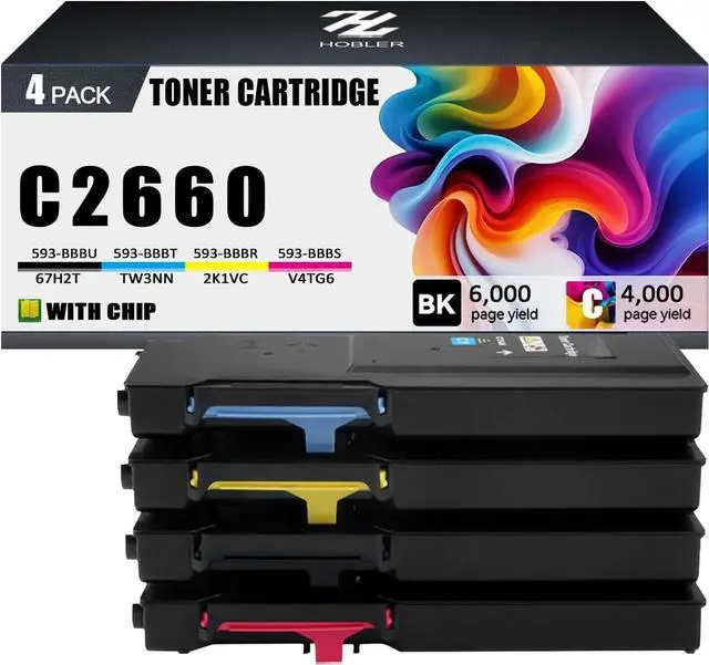 Main image of C2660 C2665 Toner Cartridges Compatible for Dell C2660 C2665 67H2T TW3NN V4TG6 2K1VC Toner Cartridge Work for Dell C2660dn C2665dnf Printers