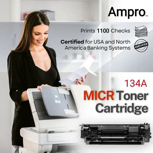 Alt view image 6 of 7 - Ampro New 134A W1340A MICR Toner Cartridge for Check Printing. Compatible with Laser Printers M209 Series, M234 Series, M236 Series Printers Prints 1,100 Pages.