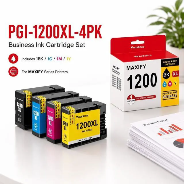 Alt view image 2 of 7 - Maxify 1200XL Ink Cartridges Replacement for Canon Maxify 1200XL Ink