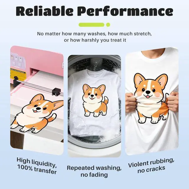 Alt view image 4 of 5 - FAFAIR DTF Ink 6x500ml for L1800 L805 XP600 R1390, Direct to Film CMYK+2White Pigment Transfer Ink High Fluidity Clog-Resistant Formula for Cotton Polyester T-Shirts
