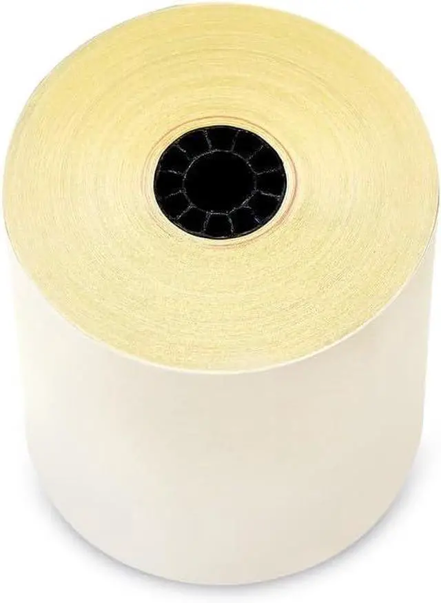 Alt view image 5 of 5 - ShopSmartOnline - (Honey Comb Core) Two Ply Carbonless Rolls 3" X 95 Feet, White/Yellow (50 Rolls - 1 Case) Kitchen Printer Paper Rolls Required Sp700 Printer Ribbon Or Printer Ribbon ERC 30/34/38