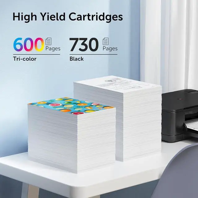Alt view image 4 of 7 - 68XL Ink Cartridges Black Color Combo Pack Remanufactured for HP 68 Ink Cartridges Replacement for HP Ink 68 XL 68e for Envy 6100e 6500e Series 6155e 6555e 6152e 6552e 6558e (1 Black, 1 Tri-Color)