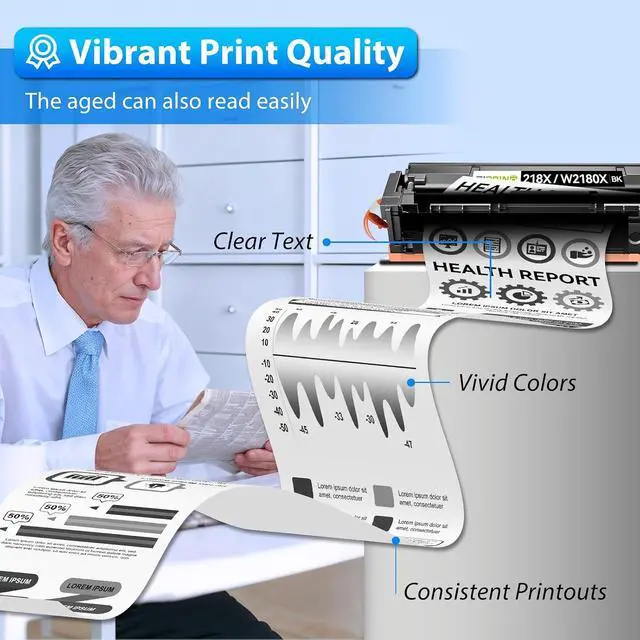 Alt view image 3 of 7 - ZIPRINT 218X Black Toner Cartridge 2 Pack with Chip W2180X 3301fdw 3201dw