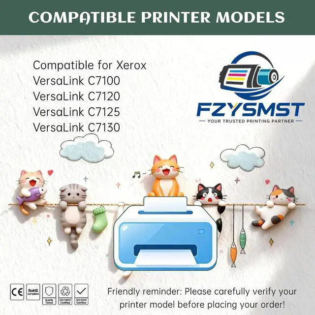 Alt view image 2 of 6 - Compatible for Xerox C7100 Toner Cartridges for Xerox VersaLink C7100 C7120 C7125 C7130 - with Chip 40000 Pages @ 5% - Sharp Text & Clear Image for Home Office or Business (Magenta - 1 Pack)