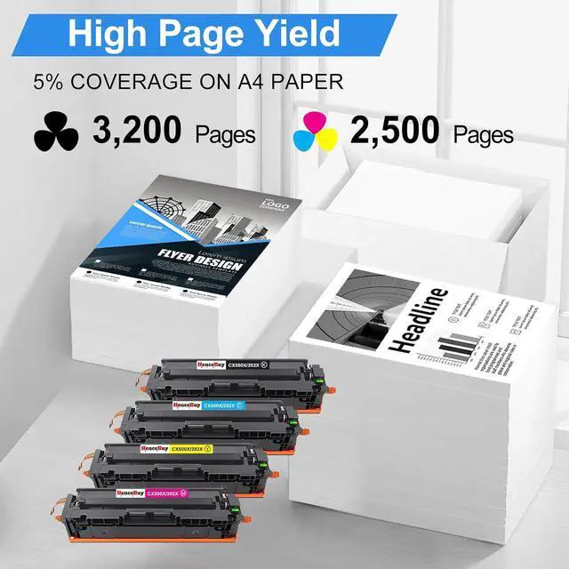 Alt view image 3 of 7 - 202X Toner Cartridges for HP 202X Toner with Chip (4 Pack)
