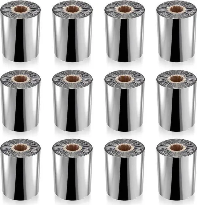 Main image of Maitys 12 Rolls 4.33'' x 1476' Resin Enhanced Wax Printer Ribbon Bulk Black Thermal Transfer Label Ribbon 1'' Core Ink Out 1 Roll Compatible with Zebra Zt230 Zt410 Zt420 Zt610
