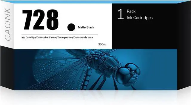 Main image of 728 Ink Cartridge Matte Black (F9J68A) Latest Upgrade Replacement for HP 728 Ink Cartridges 300ml, Compatible with DesignJet T830 MFP & T730 Large Format Plotter Printers