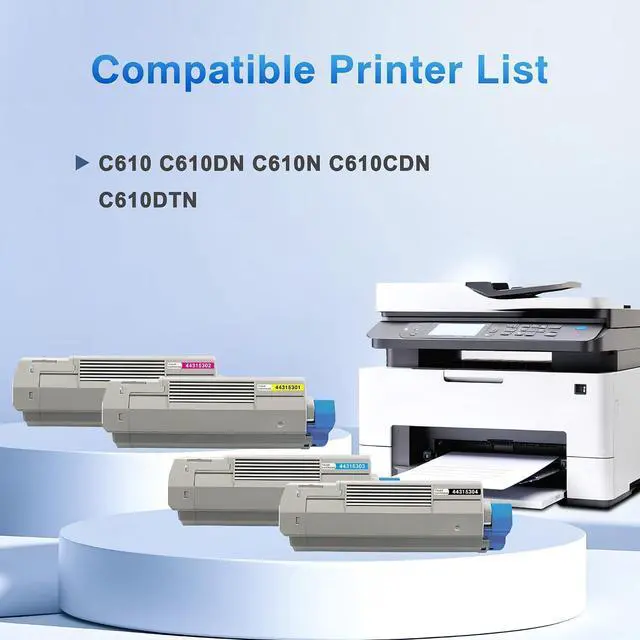 Alt view image 2 of 6 - C610 Toner Cartridges for C610 C610DN C610N Printer, 4 Pack K/C/Y/M