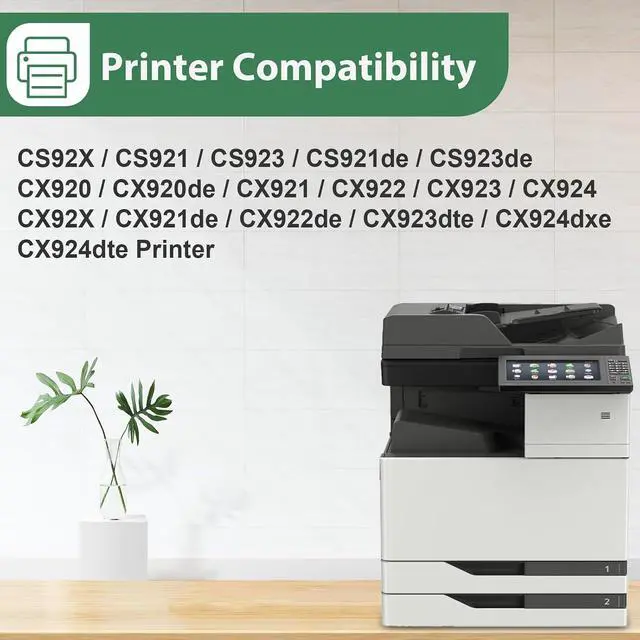 Alt view image 2 of 6 - CS921 CX921 CS92X Toner Cartridge with CHIP Replacement for Lexmark CX921 Toner 76C00K0 76C00C0 76C00M0 76C00Y0 Toner Remanufactured for CS92x CS921 CS923 CX920 CX921 CX922 CX923 Printer Ink (4-Pack)