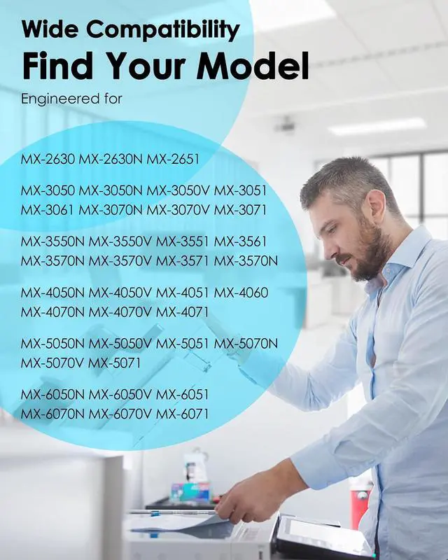 Alt view image 3 of 7 - LeciRoba MX-61NT Compatible Toner Cartridges for Sharp MX61NT MX-61NTBA MX-61NTCA MX-61NTMA MX-61NTYA for Sharp MX-2651 MX-3050V MX-3070N MX-3071 MX-3570V MX-5070V Printer (B/C/Y/M, 4-Pack)