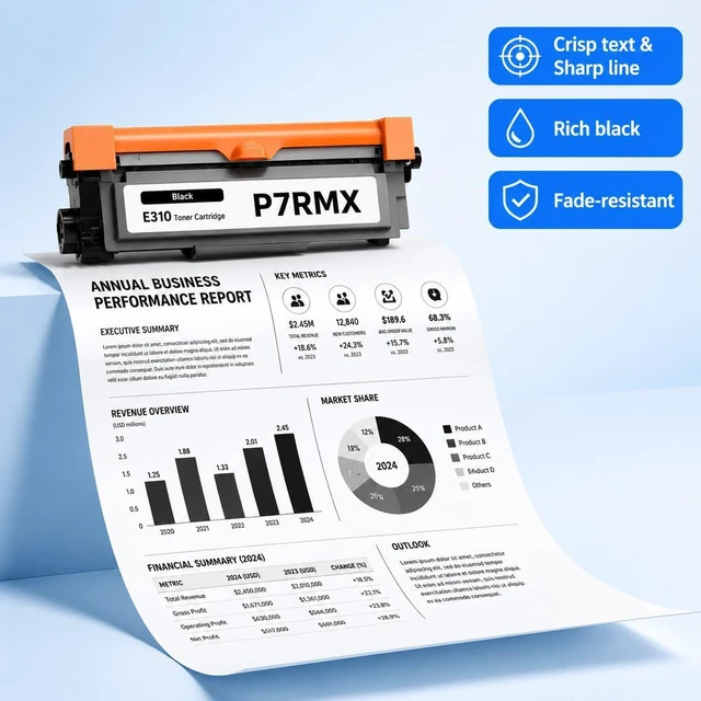 Alt view image 4 of 6 - E310 P7RMX Toner Cartridge (2-Black) PION High Yield Compatible E310dw