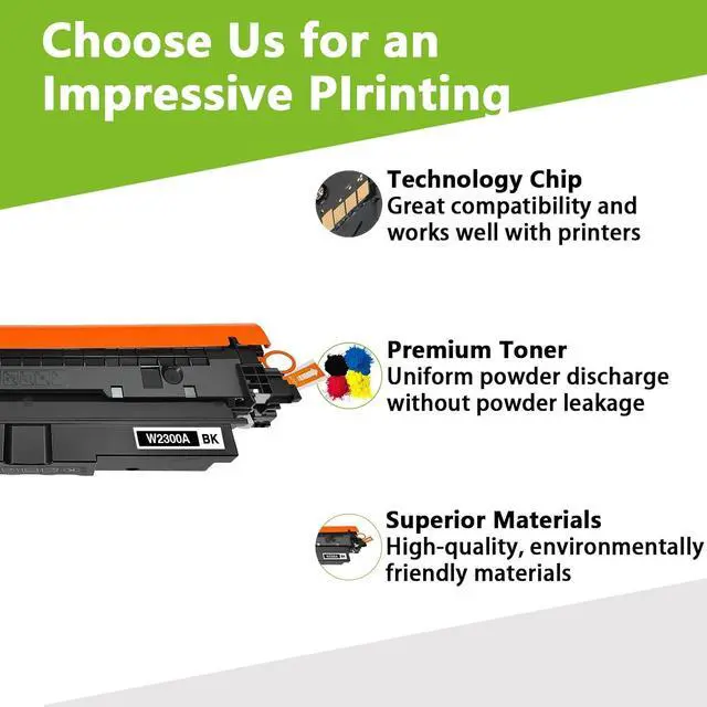 Alt view image 4 of 6 - 230A Toner Cartridge 4-Pack for HP Color Laser Pro MFP 4203dn 4203dw 4203cdn 4303dw 4303fdw 4303fdn Compatible Replacement W2300A W2301A W2303A W2302A (BK/C/M/Y)