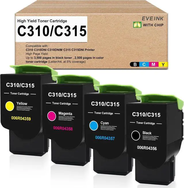 Main image of EVEINK High Capacity C310 C315 Toner Cartridge 4-Pack with New Chip