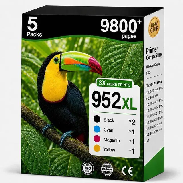 Main image of 952XL Ink Cartridges Color Combo Pack Replacement for HP 952XL 952 XL Ink