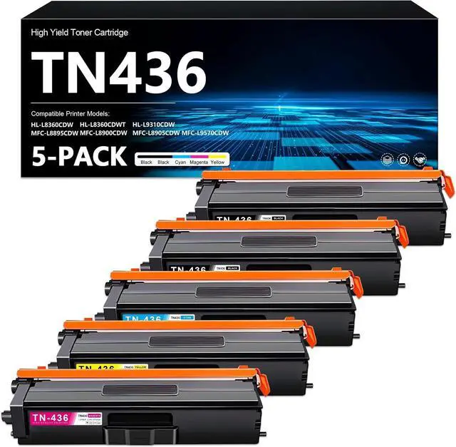 Main image of TN436 Toner Cartridge 5-Color Set High Yield MFC-L8895CDW Toner (2BK/C/M/Y)