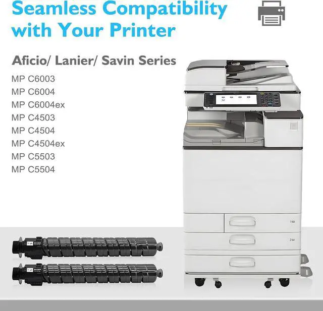Alt view image 2 of 7 - Compatible MP C6003 Black Toner Cartridge 841849, 2-Pack