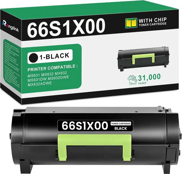 Main image of 66S1X00 Black Toner Cartridge with New Chip, 1-Pack, 31,000 Pages