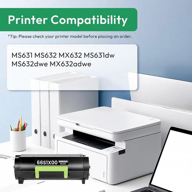 Alt view image 2 of 6 - 66S1X00 Black Toner Cartridge with New Chip, 1-Pack, 31,000 Pages