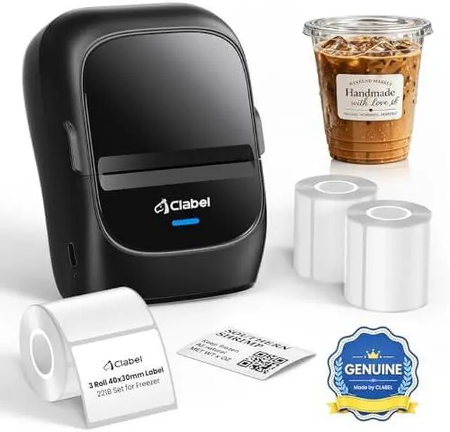 Alt view image 7 of 7 - CLABEL 221B Label Printer for Small Business, for Frozen Food and Retail, with 3 Rolls Low Temperature Thermal Labels (1.57 × 1.18 Inch), Water and Oil Resistant, Freezer Adhesive Down to -30°C