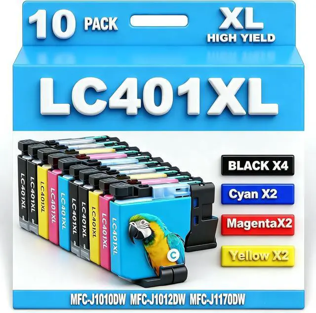 Main image of LC401XL LC401 MFC-J1010DW Ink Cartridges for Brother Printer