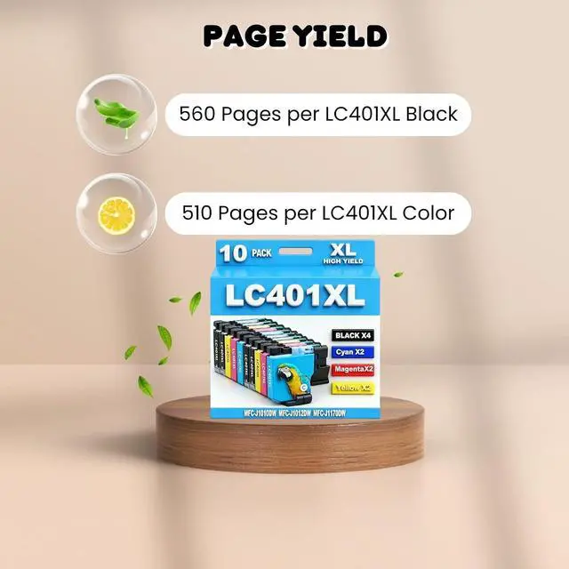 Alt view image 3 of 5 - LC401XL LC401 MFC-J1010DW Ink Cartridges for Brother Printer