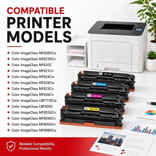Alt view image 2 of 7 - 131H CRG-131H Toner Cartridge Set Compatible MF8280cw Toner Cartridge