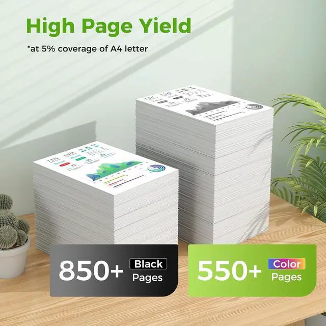 Alt view image 3 of 7 - 63XL Ink Cartridges Combo Pack Compatible for HP 63XL 63 XL Black and Color