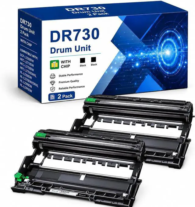 Main image of DR730 Drum Unit Replacement for Brother DR-730 DR730 Work with MFC-L2750DW MFC-L2750DWXL MFC-L2710DW DCP-L2550DW HL-L2350DW HL-L2370DW/DWXL HL-L2390DW HL-L2395DW Printer (2 Pack)